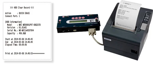 Log Report printer - u-reach tp400sas portable sas sata sanitizer dod erase hard drive ssd
